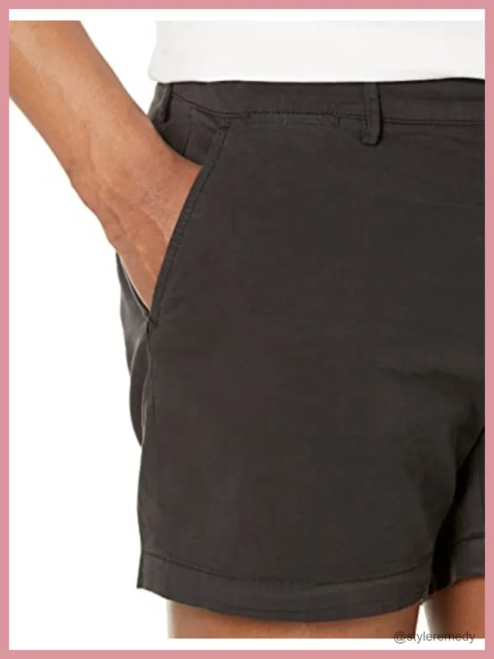 Men's Slim-Fit Stretch Cotton Canvas Flat Front Shorts 5-Inch Inseam